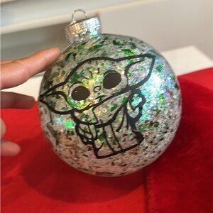Silver Star Wars Baby Yoda Holiday Ornament